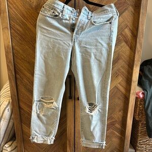Distressed Light Blue Jeans